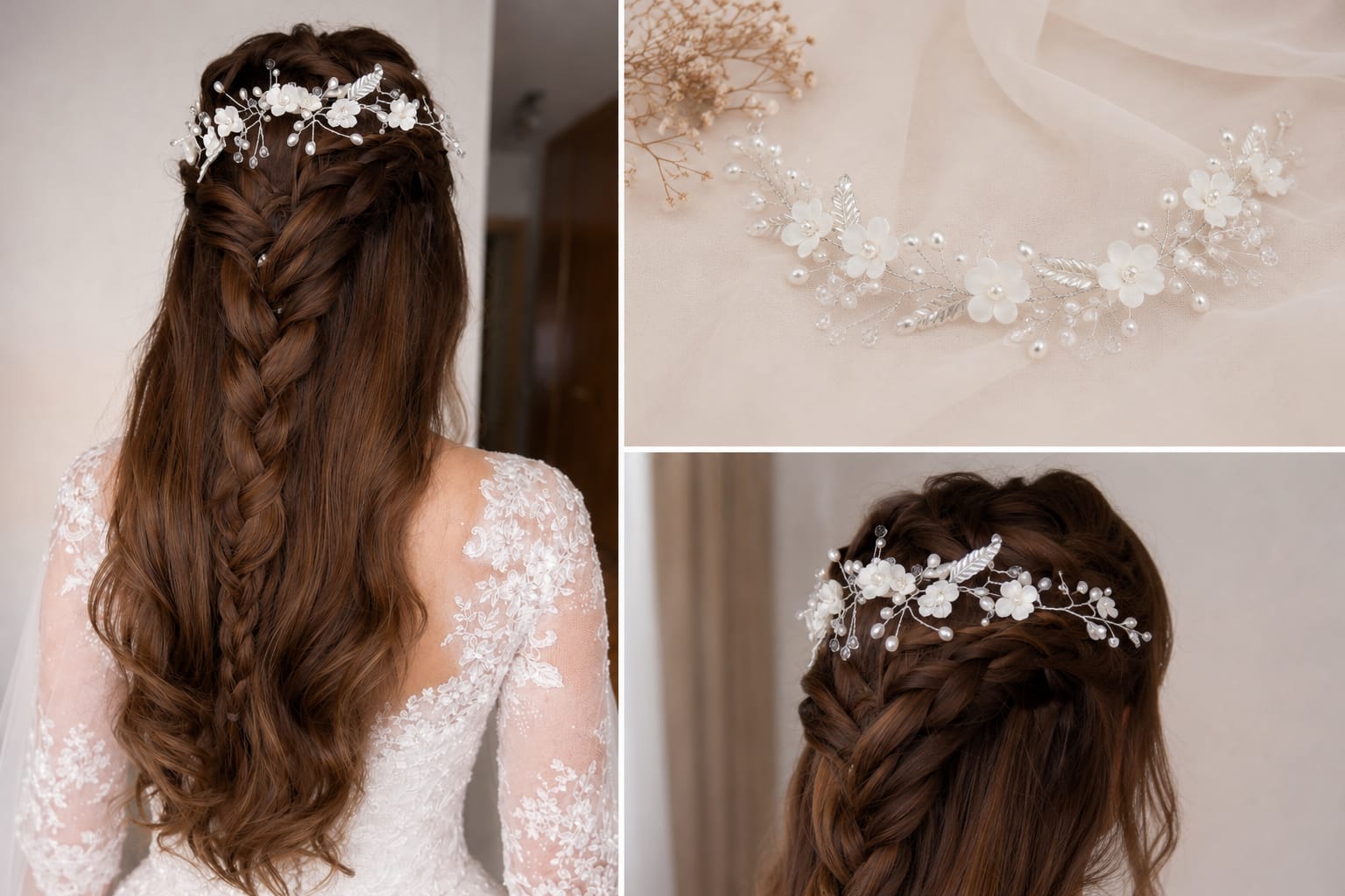 Sección Boda: tocados y adornos de novia en porcelana fría, Flor y Encanto